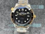 VSF 8800 Omega Seamaster 300 Watch 42mm Black Wave Dial Two Tone Gold